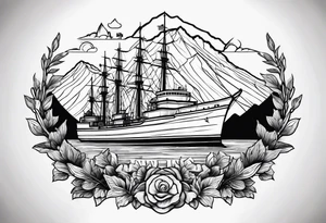 colorado mountains and a navy ship tattoo idea