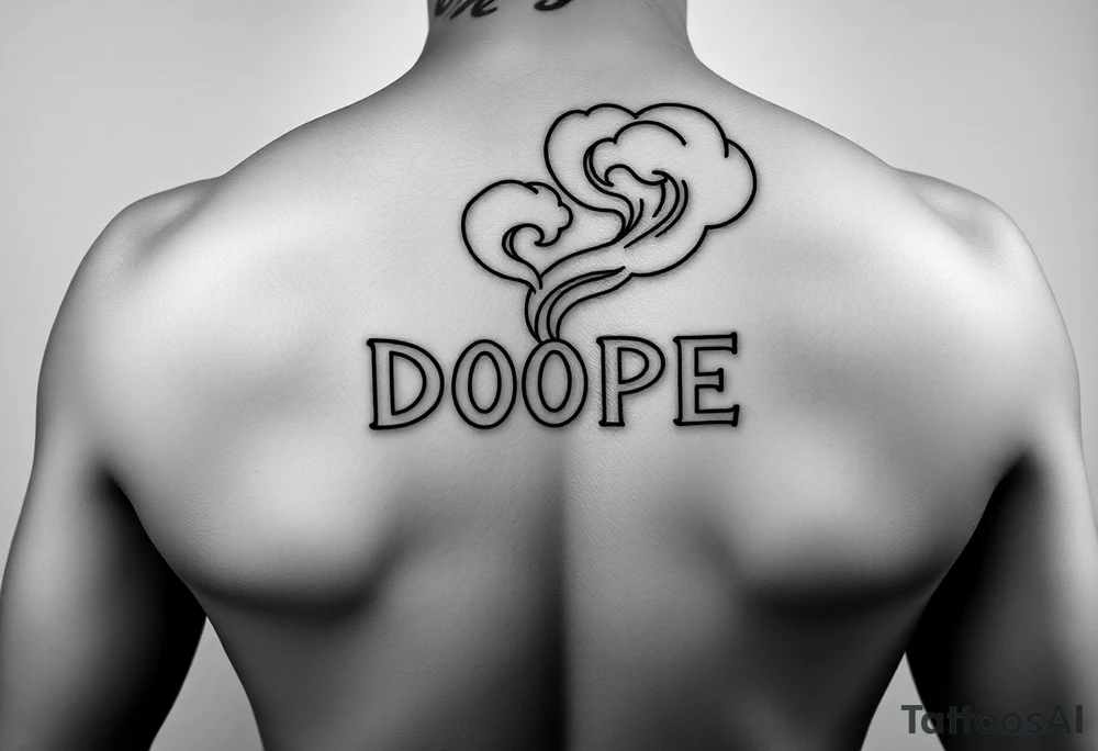 Clouds of smoke coming off a cigar or blunt with the word DOPE being spelled out in smoke. tattoo idea
