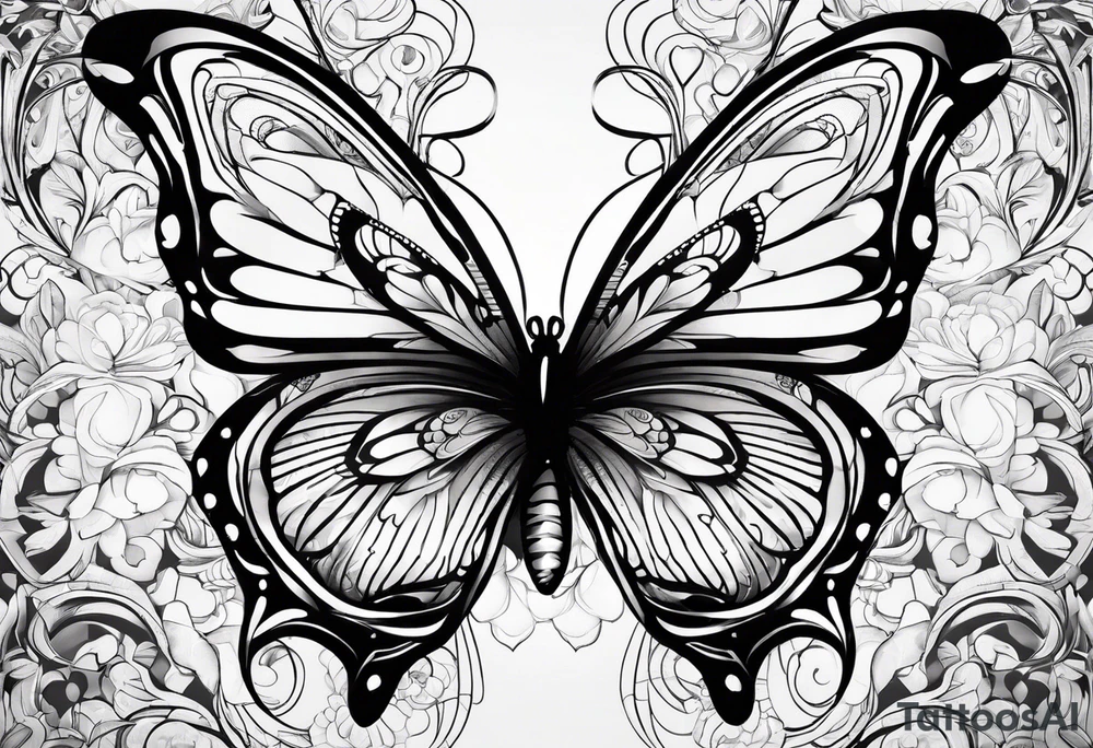 butterfly makes a heart tattoo idea