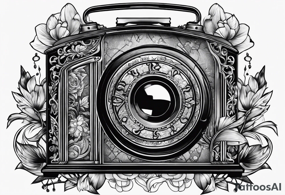 vintage phonograh tattoo idea