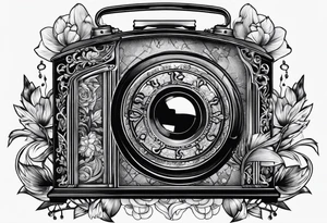 vintage phonograh tattoo idea