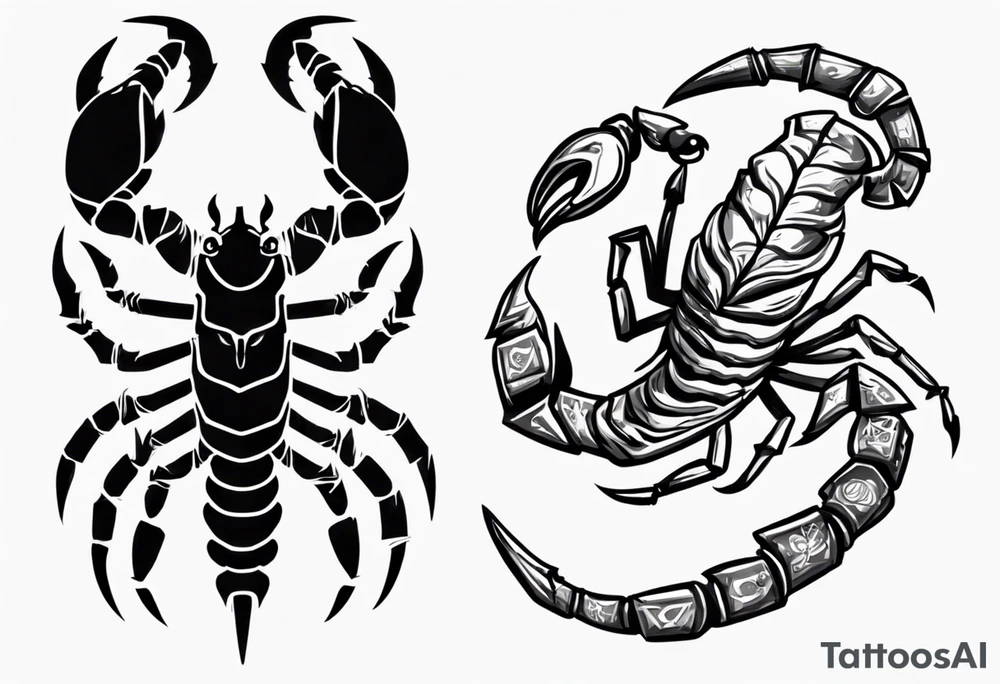 scorpion graduating in 2023 for game development and game design. Make it cute tattoo idea