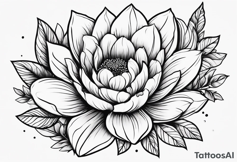 stylized flowers in simple, minimalist tattoo idea