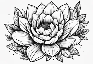 stylized flowers in simple, minimalist tattoo idea