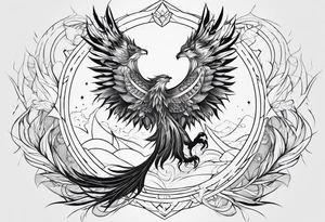 strength, pisces, phoenix, small, nuanced, wolf tattoo idea