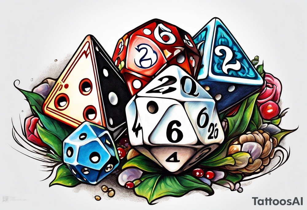 a twenty sided die tattoo idea