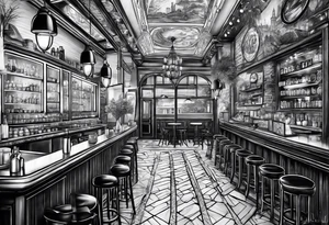 Town cafe tattoo idea