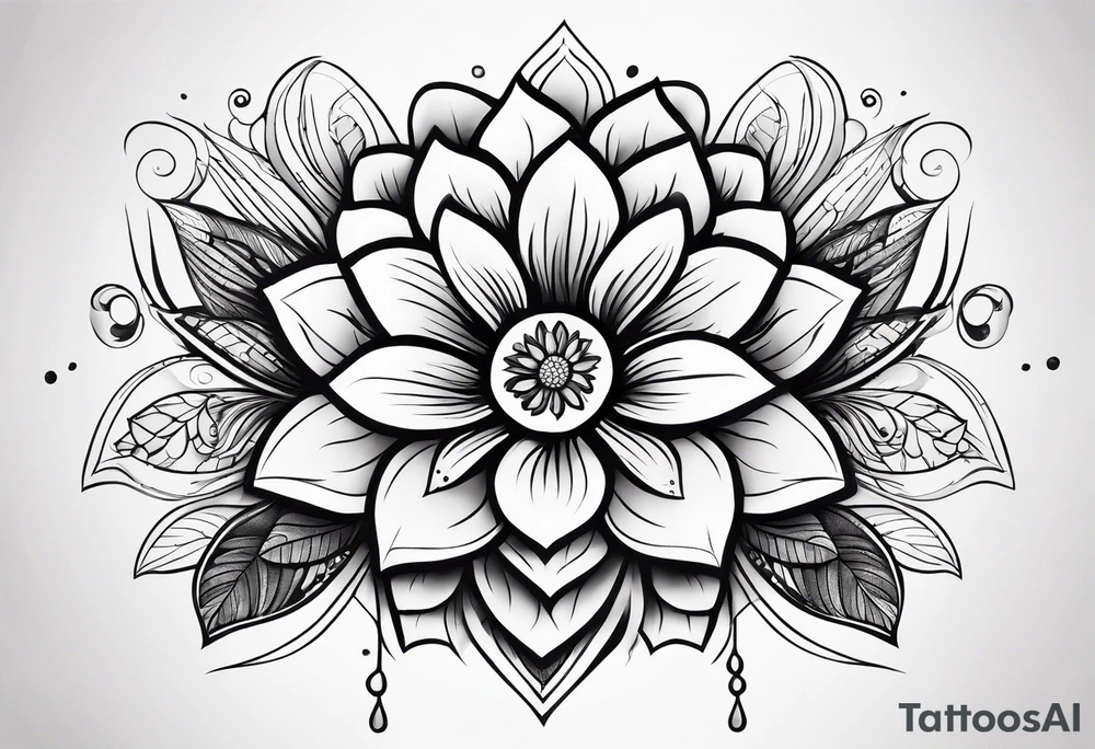 abstract flower tattoo idea