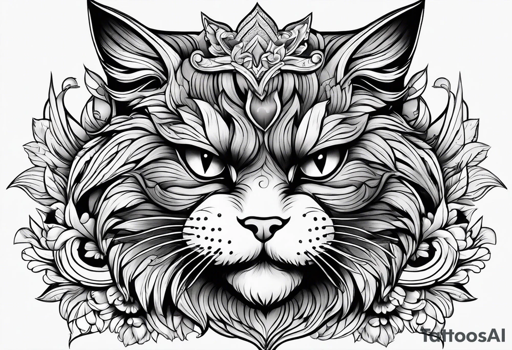 angry cat tattoo idea