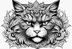 angry cat tattoo idea