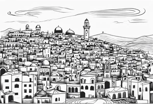 israel 
city swirl
 vector tattoo idea