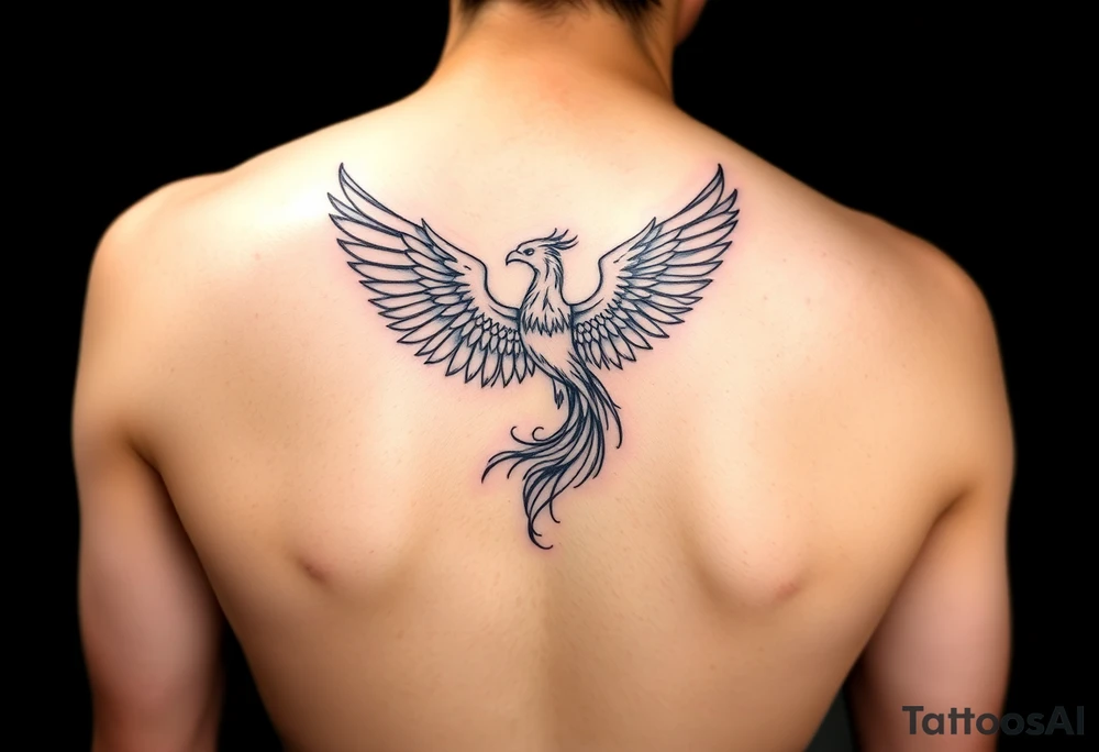 Side arm tattoo with the phoenix rising from the ashes linked with libra sign and based on discipline and the help of God.Geometric and abstract style tattoo idea