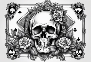 Skeleton hand holding 2 playing cards tattoo idea