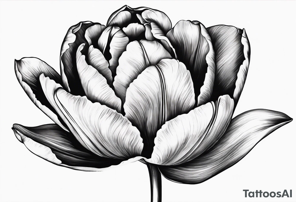 Tulip flower with music note on the stem tattoo idea