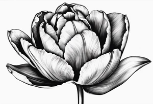 Tulip flower with music note on the stem tattoo idea