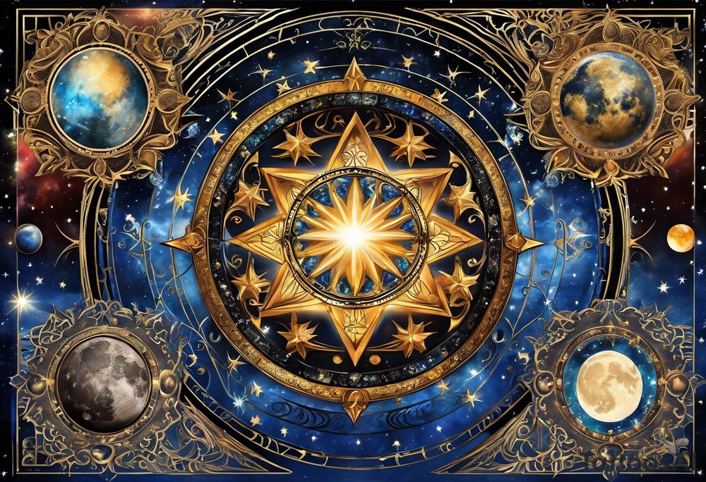 Astrology, Gemini, Natal Chart, angelic, soul mates, vision, planetary, ying yang, the moon, third eye, armband tattoo idea