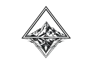 Triangle with mountain inside tattoo idea