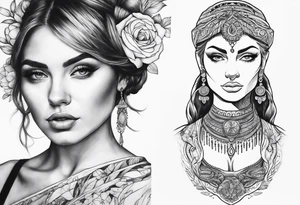 Collarbone tattoo based on evolution of woman tattoo idea