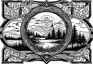 christian 
cross, campfire, golf , whiskey glass, cabin tattoo idea