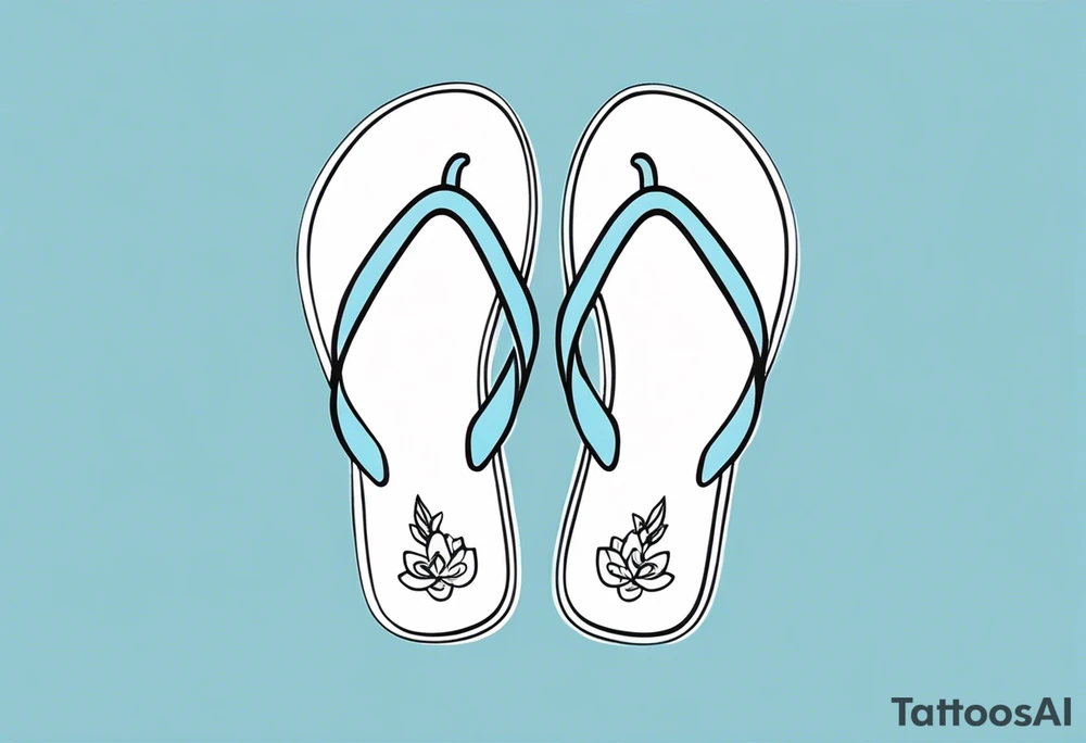 tiny light blue flip flop tattoo idea