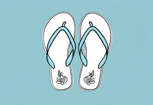 tiny light blue flip flop tattoo idea