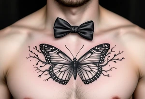 A bow tie and a butterfly tattoo idea