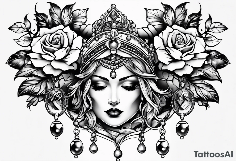 rosary and lingerie tattoo idea