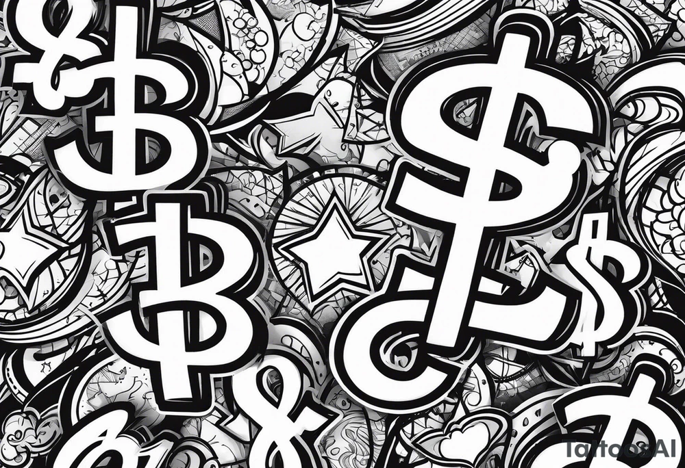 Dollar signs tattoo idea