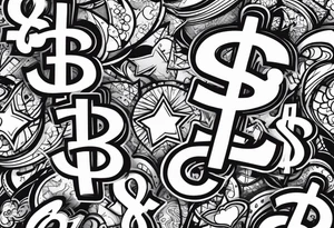 Dollar signs tattoo idea