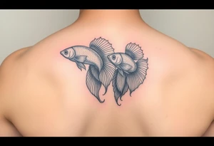 Two bettas as brothers bonded tattoo idea