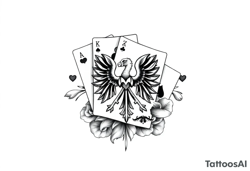 Poland symbol and poker cards Add casino money to it. tattoo idea