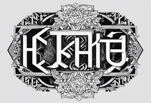 Надпись красивым шрифтом «INAYA» эстетично, тонко  с рыбой tattoo idea