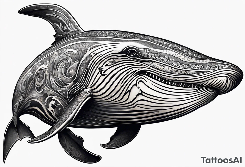 Backwards Breaching North Pacific humpback whale tattoo idea