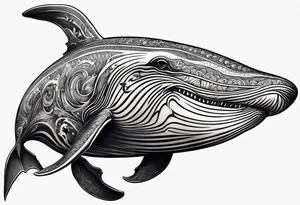 Backwards Breaching North Pacific humpback whale tattoo idea