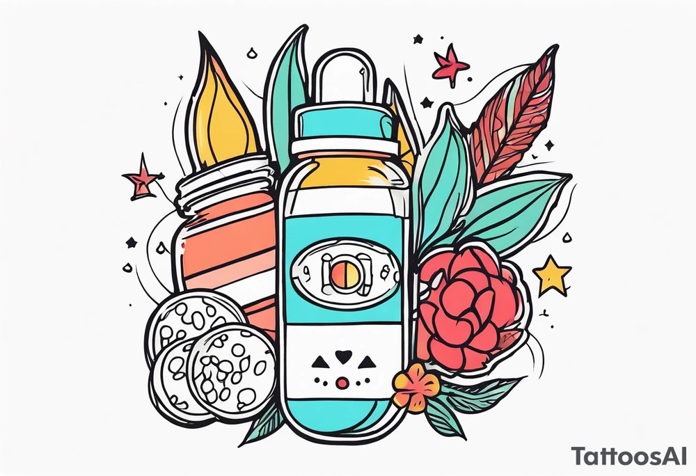 cute drugs tattoo idea
