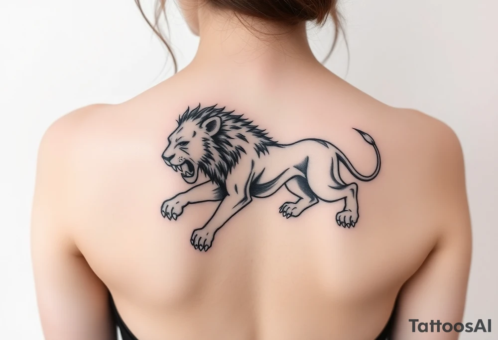 Lion scratches tattoo idea