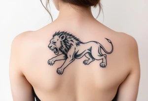 Lion scratches tattoo idea