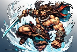 leaping barbarian tattoo idea