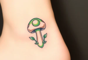 Super Mario green 1up mushroom tattoo idea