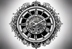 Mechanical clock face tattoo idea