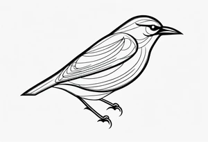 Black and white bird outline tattoo idea