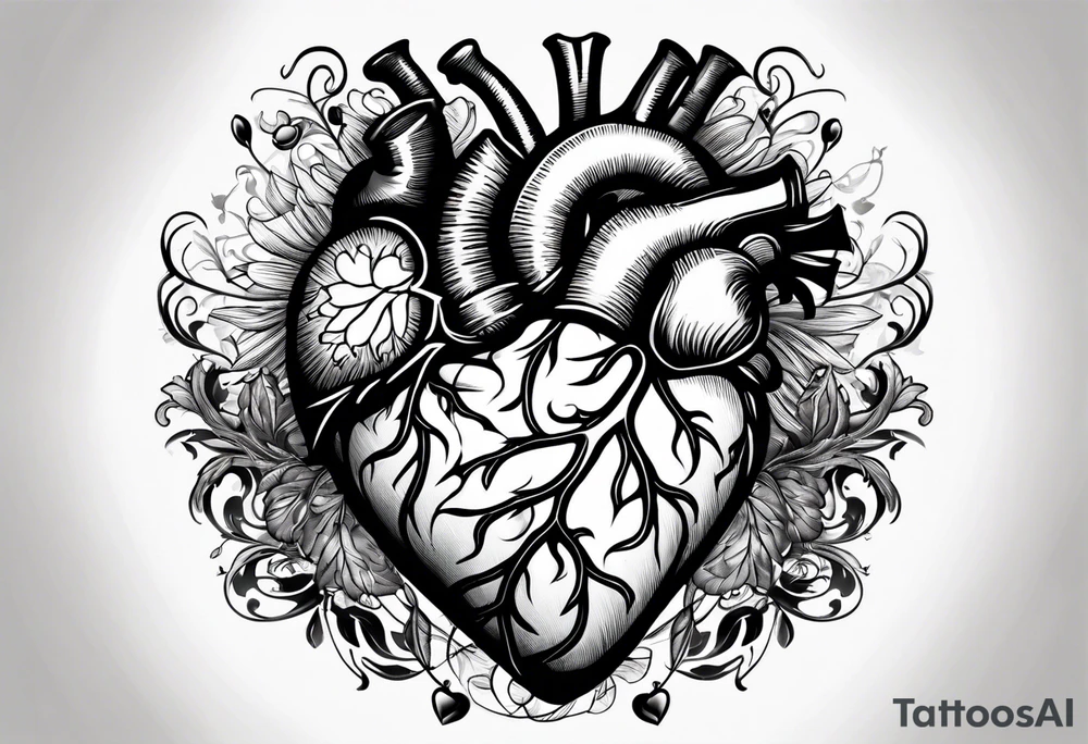 Heart with roots tattoo idea