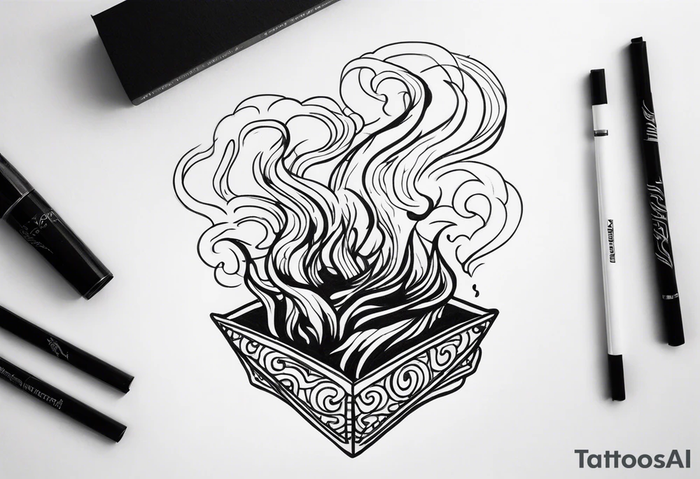 Draw me black smoke coming out of a cigarette tattoo idea
