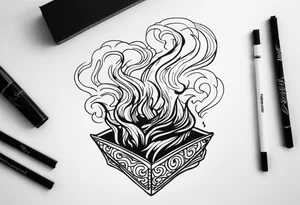 Draw me black smoke coming out of a cigarette tattoo idea