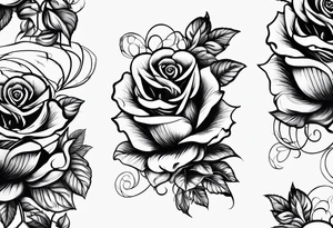 4 roses with a banner tattoo idea