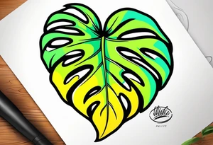 monstera leaf tattoo idea