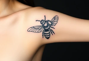 bee with a pilots hat flying next to a cessna tattoo idea