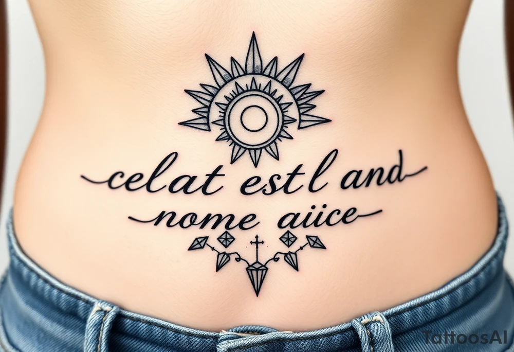 celestial sun and moon embrace with constellation patterns tattoo idea