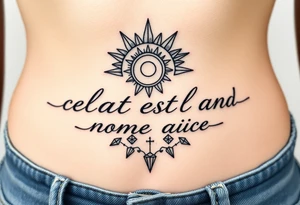 celestial sun and moon embrace with constellation patterns tattoo idea