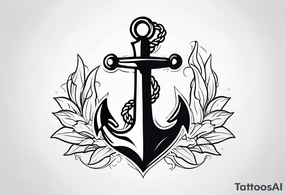 anchor medieval lilly tattoo idea